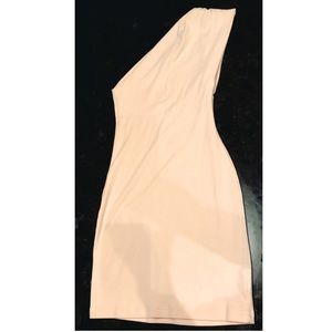 American Apparel Nude Tan One Shoulder Dress M